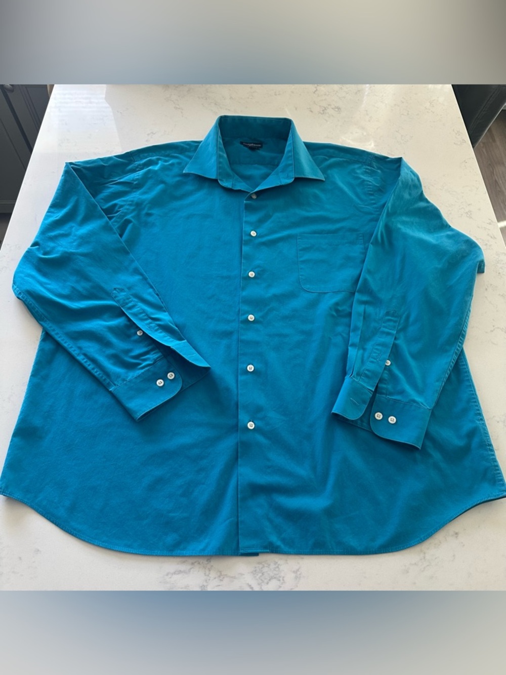 croft & barrow Teal Long-Sleeve Button-Down Dress Shirt